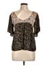 O'Neill 100% Viscose Brown Short Sleeve Blouse Size L - photo 1