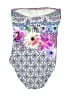 Gottex Print Gray Purple One Piece Swimsuit Size 8 - photo 2