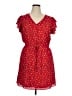 Maison Jules 100% Polyester Polka Dots Red Casual Dress Size XL - photo 1