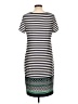 Perceptions Stripes White Casual Dress Size L - photo 2