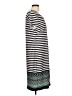 Perceptions Stripes White Casual Dress Size L - photo 4