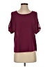 BCX 100% Polyester Burgundy Short Sleeve Blouse Size S - photo 1