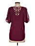 BCX 100% Polyester Burgundy Short Sleeve Blouse Size S - photo 2