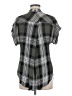 Cloth & Stone 100% Rayon Plaid Gray Short Sleeve Blouse Size M - photo 2