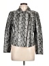 Halogen 100% Viscose Animal Print Silver Jacket Size L (petite) - photo 1