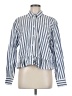 Gap 100% Cotton Stripes Blue Long Sleeve Blouse Size M - photo 1