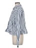 Gap 100% Cotton Stripes Blue Long Sleeve Blouse Size M - photo 5