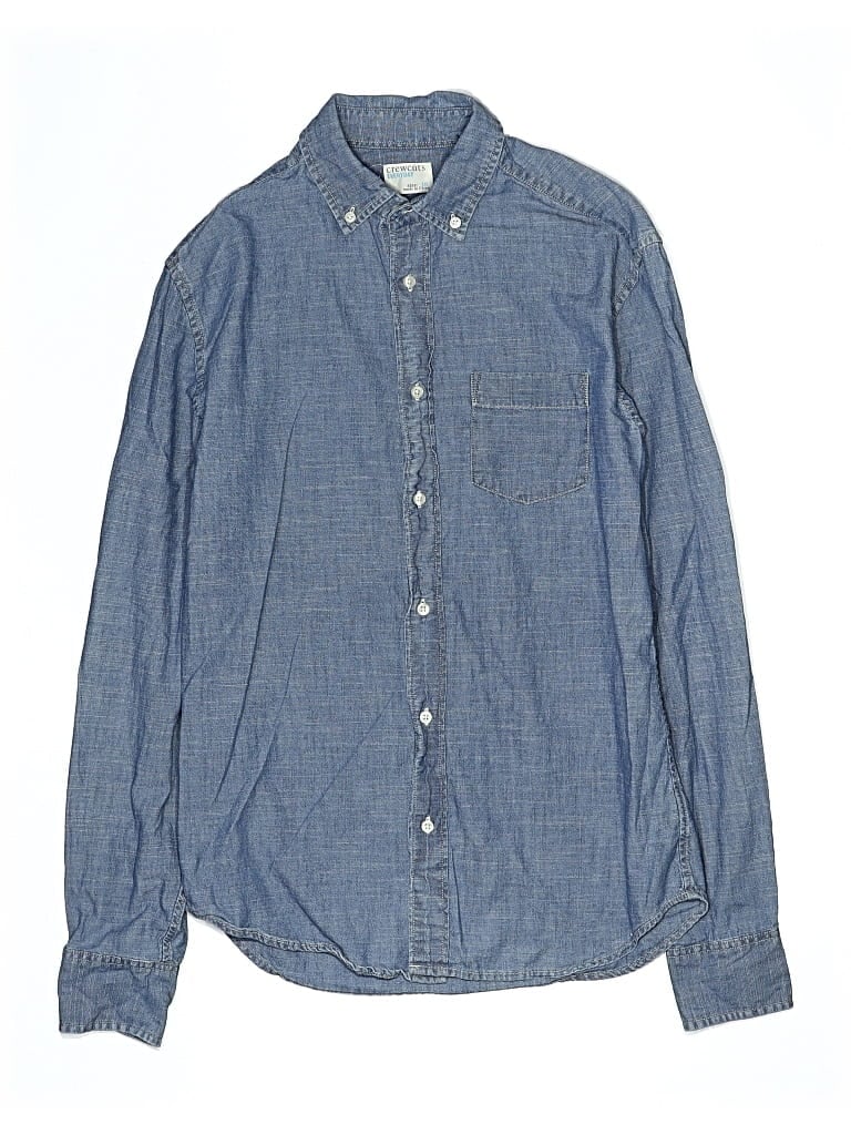 Click to view more detailed imagery on our partner's website Pre-owned Crewcuts Kids' Long Sleeve Button Down Shirt In Blue