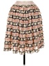 FEED Graphic Argyle Tweed Color Block Ivory Pink Formal Skirt Size M - photo 1