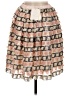 FEED Graphic Argyle Tweed Color Block Ivory Pink Formal Skirt Size M - photo 2
