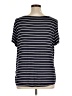 Extra Touch Stripes Blue Short Sleeve T-Shirt Size 1X - photo 2