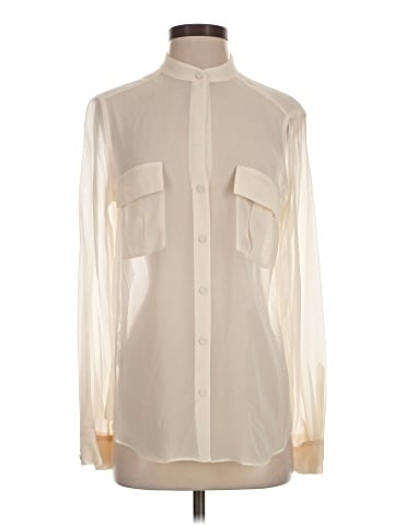BCBGMAXAZRIA Long Sleeve Silk Top (view 1)