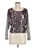 The Clas-sic Metallic Silver Long Sleeve Top Size M - photo 1