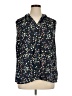 41Hawthorn 100% Recycled Polyester Floral Blue Sleeveless Blouse Size 1X - photo 1