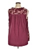 41Hawthorn 100% Polyester Floral Burgundy Sleeveless Blouse Size 1X - photo 2