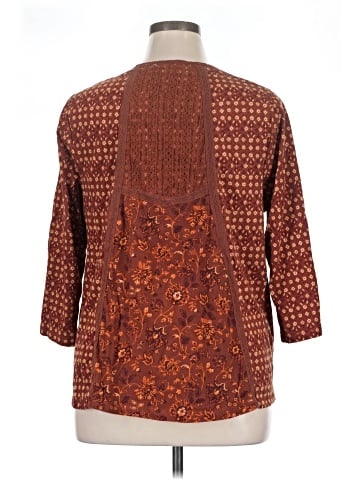LOGO by Lori Goldstein 3/4 Sleeve Blouse (view 2)