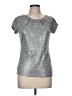Worthington Metallic Silver Short Sleeve Top Size M (petite) - photo 1