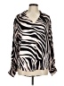 Finley 100% Viscose Animal Print Ivory Long Sleeve Blouse Size M - photo 1