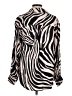 Finley 100% Viscose Animal Print Ivory Long Sleeve Blouse Size M - photo 2