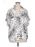 CAbi 100% Polyester Polka Dots White Short Sleeve Blouse Size XL - photo 1