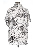 CAbi 100% Polyester Polka Dots White Short Sleeve Blouse Size XL - photo 2