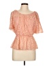 Papaya 100% Polyester Orange Short Sleeve Blouse Size L - photo 1