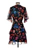 Jessica Howard 100% Polyester Print Black Cocktail Dress Size 4 (petite) - photo 2