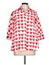 Max Mara Hearts Red 3/4 Sleeve Button-Down Shirt Size L - photo 1