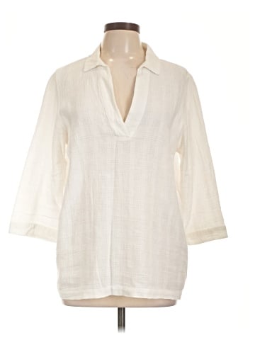 Magaschoni 3/4 Sleeve Button-Down Shirt (view 1)
