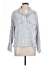 Max Studio Stripes Silver 3/4 Sleeve Blouse Size L - photo 1