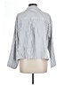 Max Studio Stripes Silver 3/4 Sleeve Blouse Size L - photo 2