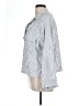 Max Studio Stripes Silver 3/4 Sleeve Blouse Size L - photo 5