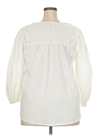 ELOQUII Elements 3/4 Sleeve Blouse (view 2)