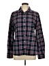 Lands' End Canvas 100% Cotton Plaid Black Long Sleeve Button-Down Shirt Size L - photo 1