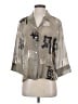 Chico's Design 100% Silk Metallic Silver 3/4 Sleeve Silk Top Size Sm (0) - photo 1