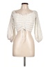 Hers & Mine 100% Polyester Ivory 3/4 Sleeve Blouse Size L - photo 1