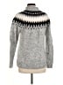 ASPEN Chevron-herringbone Gray Turtleneck Sweater Size M - photo 2