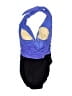 Mainstream Color Block Purple Blue One Piece Swimsuit Size 10 - photo 2