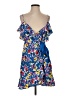 Topshop 100% Polyester Print Blue Cocktail Dress Size 4 - photo 1