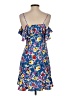 Topshop 100% Polyester Print Blue Cocktail Dress Size 4 - photo 2