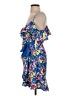 Topshop 100% Polyester Print Blue Cocktail Dress Size 4 - photo 5