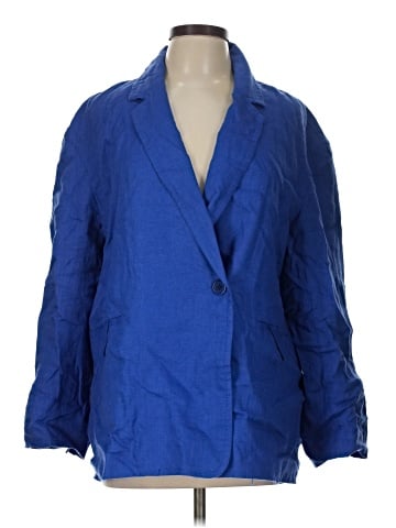 Madewell Double-Breasted Crossover Blazer in 100% Linen (view 1)