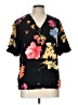 Casual Corner Floral Black Short Sleeve Blouse Size L - photo 1