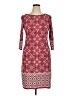 Wisp Print Burgundy Casual Dress Size 14 - photo 1