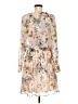 ABS Allen Schwartz 100% Polyester Floral Tan Pink Cocktail Dress Size 6 - photo 2