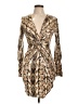 Privy Animal Print Tan Cocktail Dress Size L - photo 1