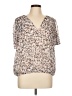 Express 100% Polyester Ivory Short Sleeve Blouse Size L - photo 1
