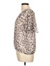Express 100% Polyester Ivory Short Sleeve Blouse Size L - photo 5