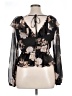 Parker 100% Polyester Black 3/4 Sleeve Blouse Size 16 - photo 2