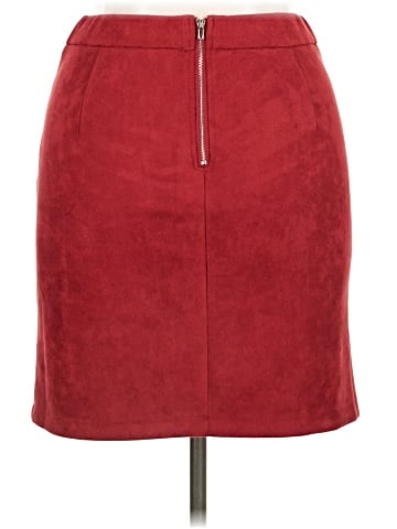 Simplee Faux Leather Skirt (view 2)